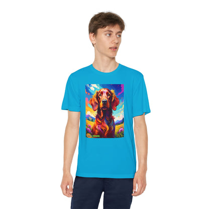 Pup Art Canvas - Kid's Sport Short Sleeve Tee (Irish Setter)