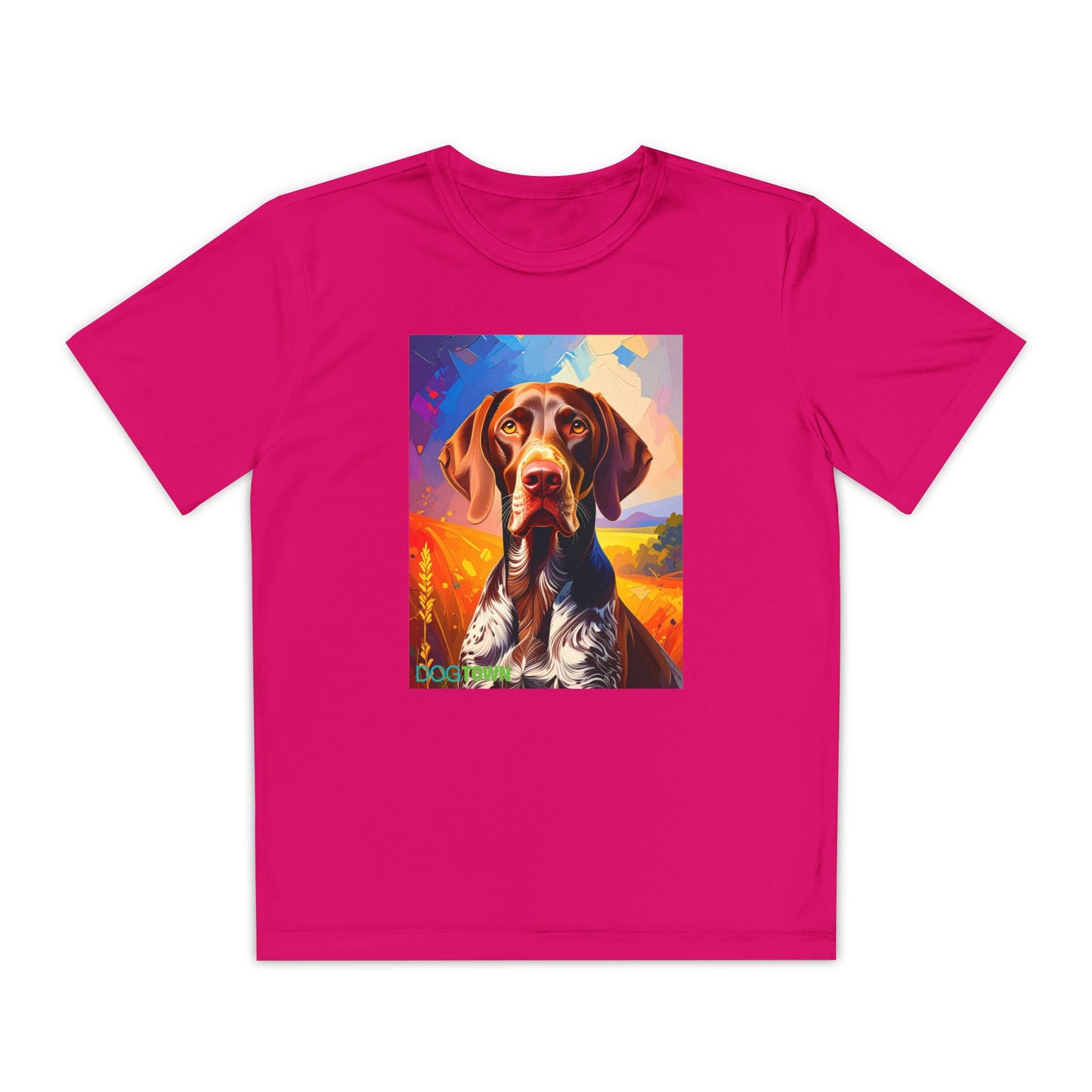 Pup Art Canvas - Kid's Sport Short Sleeve Tee (German Shorthaired Pointer)