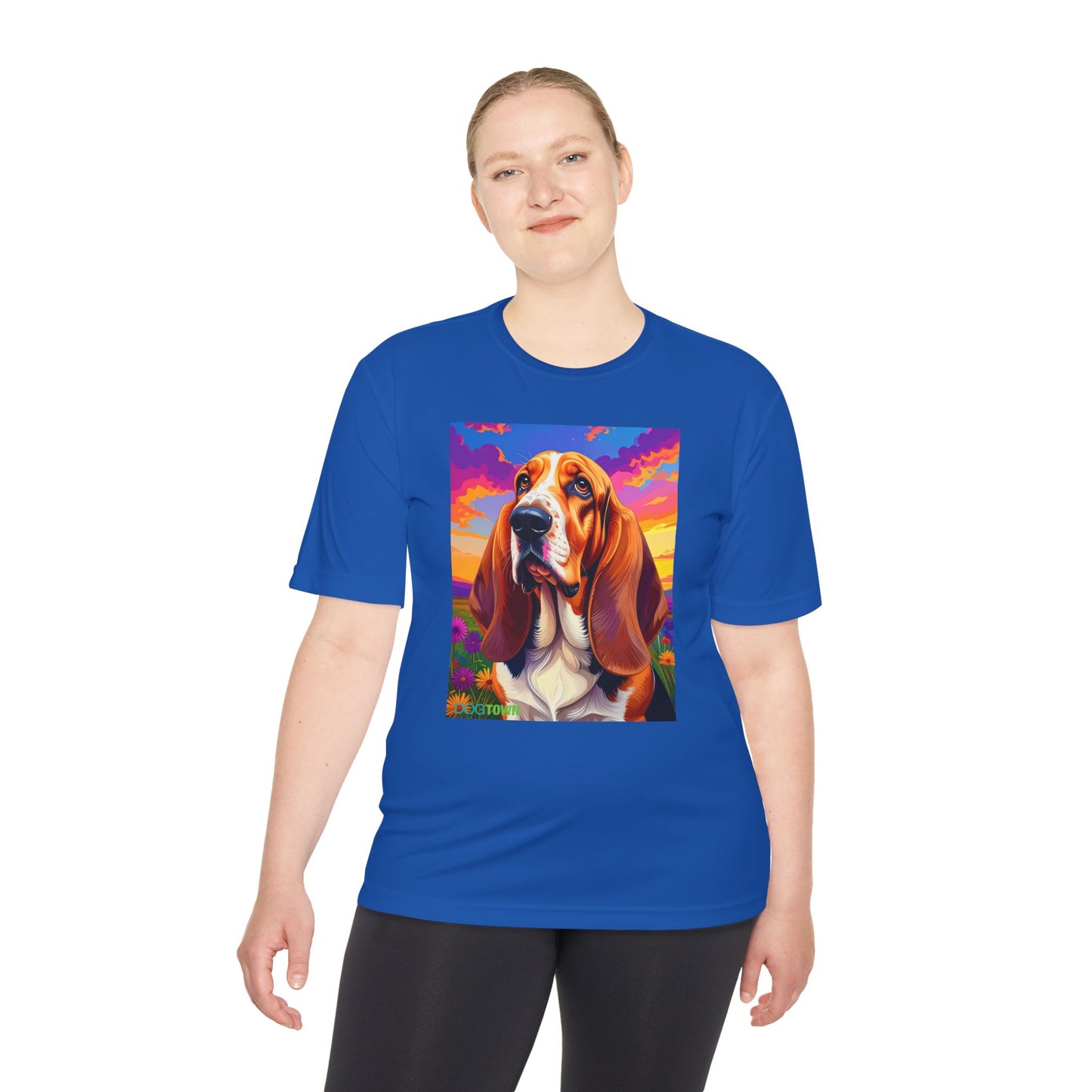 Pup Art Canvas Unisex Moisture Wicking Tee (Basset Hound)