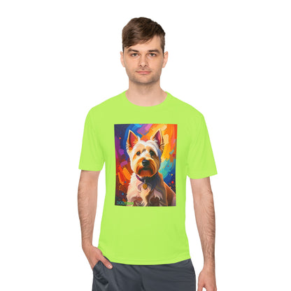 Pup Art Canvas Unisex Moisture Wicking Tee (West Highland White Terrier (Westie))