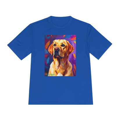 Pup Art Canvas Unisex Moisture Wicking Tee (Yellow Lab)