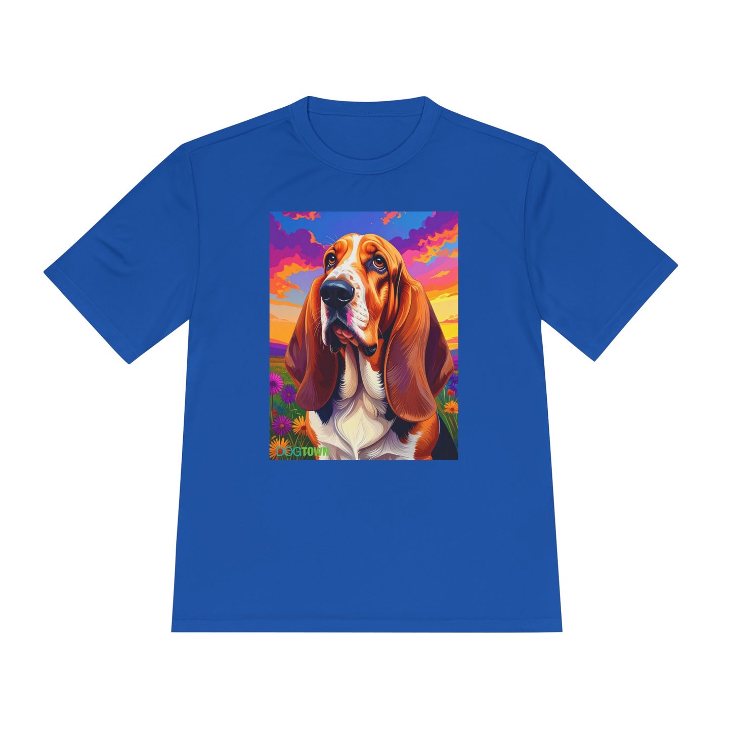 Pup Art Canvas Unisex Moisture Wicking Tee (Basset Hound)