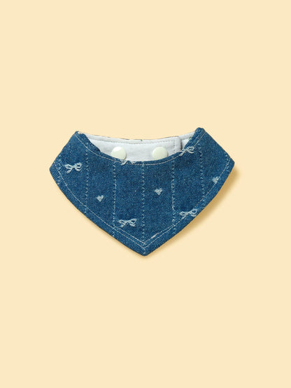 Reversible Denim Cherry Overalls Pet Bandana