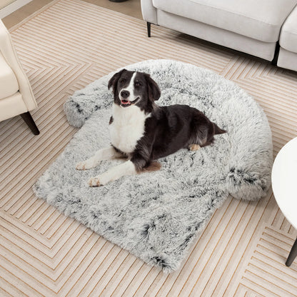 Plush Calming Dog Couch Bed with Anti-Slip Bottom 
