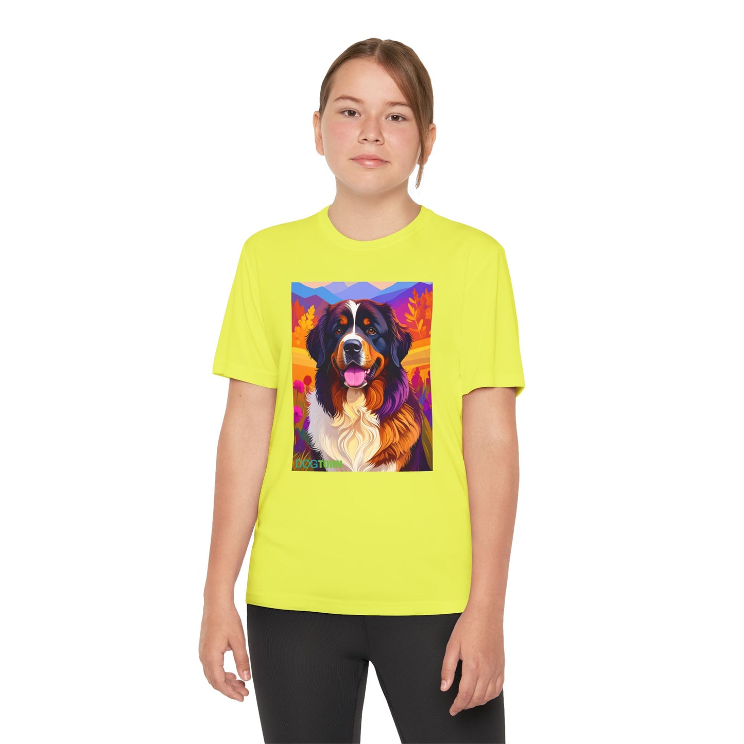 Pup Art Canvas - Kid's Sport Short Sleeve Tee (Bernese Mountain Dog)