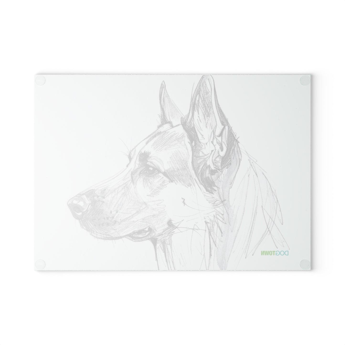 Dogtown German Shepherd Dog Portrait Glass Cutting Board - Unique Kitchen Gift for Pet Lovers, Dog-Themed Decor, Animal Gifts, Housewarming Present