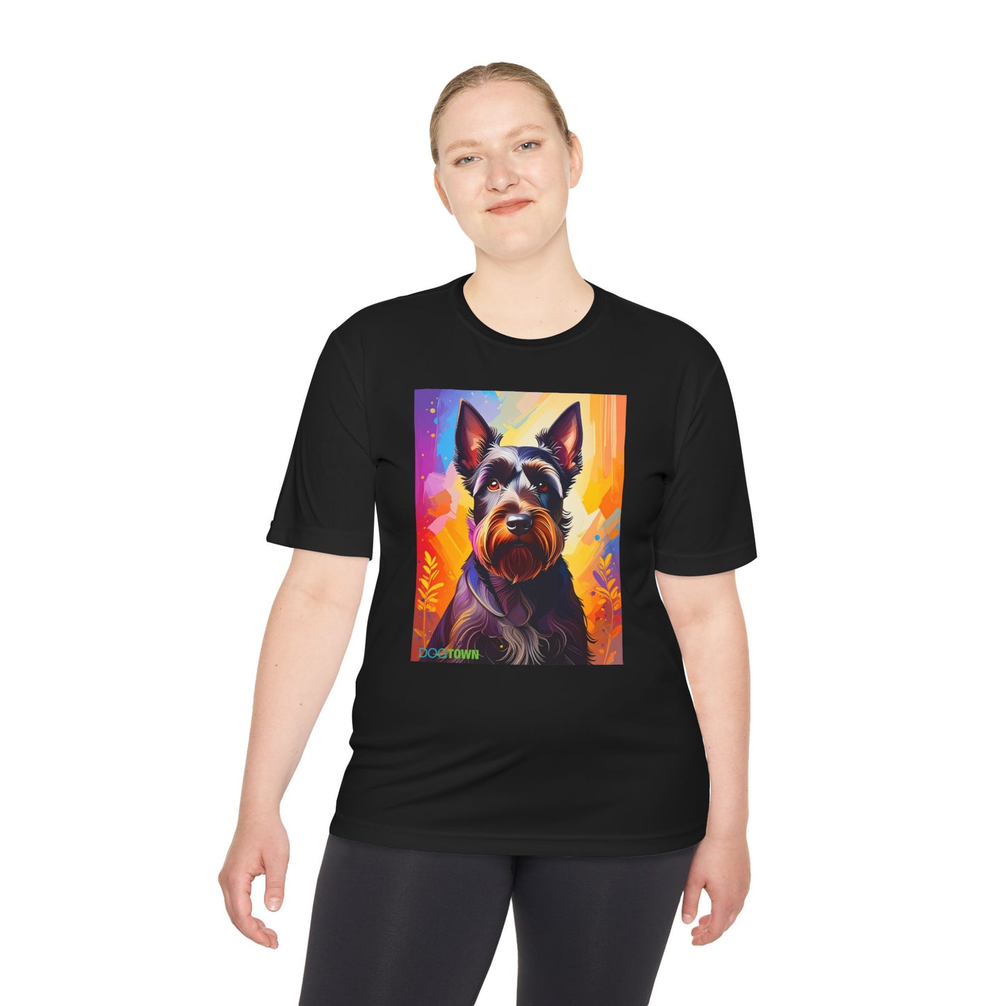 Pup Art Canvas Unisex Moisture Wicking Tee (Scottish Terrier)