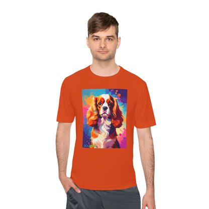 Pup Art Canvas Unisex Moisture Wicking Tee (Cavalier King Charles Spaniel)
