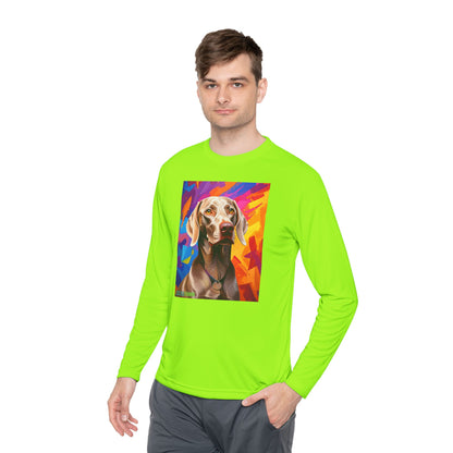 Pup Art Canvas Sport Long Sleeve Tee (Weimaraner)