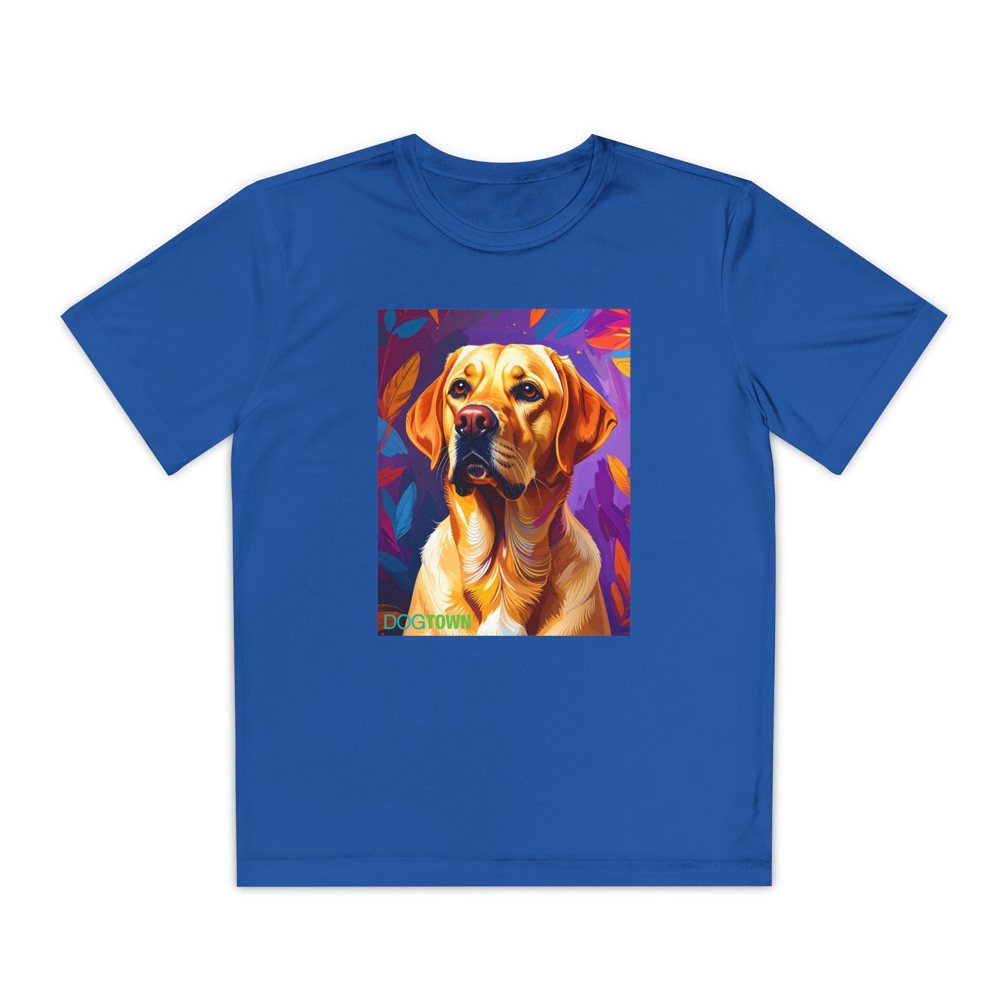 Pup Art Canvas - Kid's Sport Short Sleeve Tee (Yellow Lab)