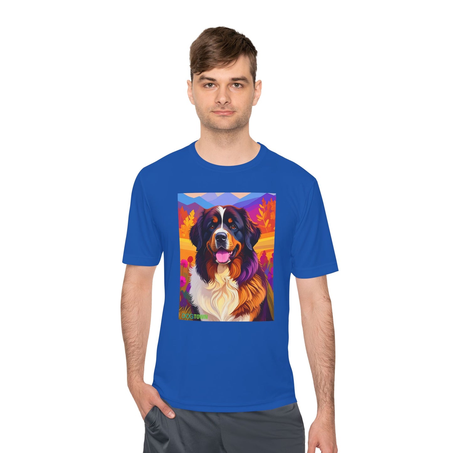 Pup Art Canvas Unisex Moisture Wicking Tee (Bernese Mountain Dog)