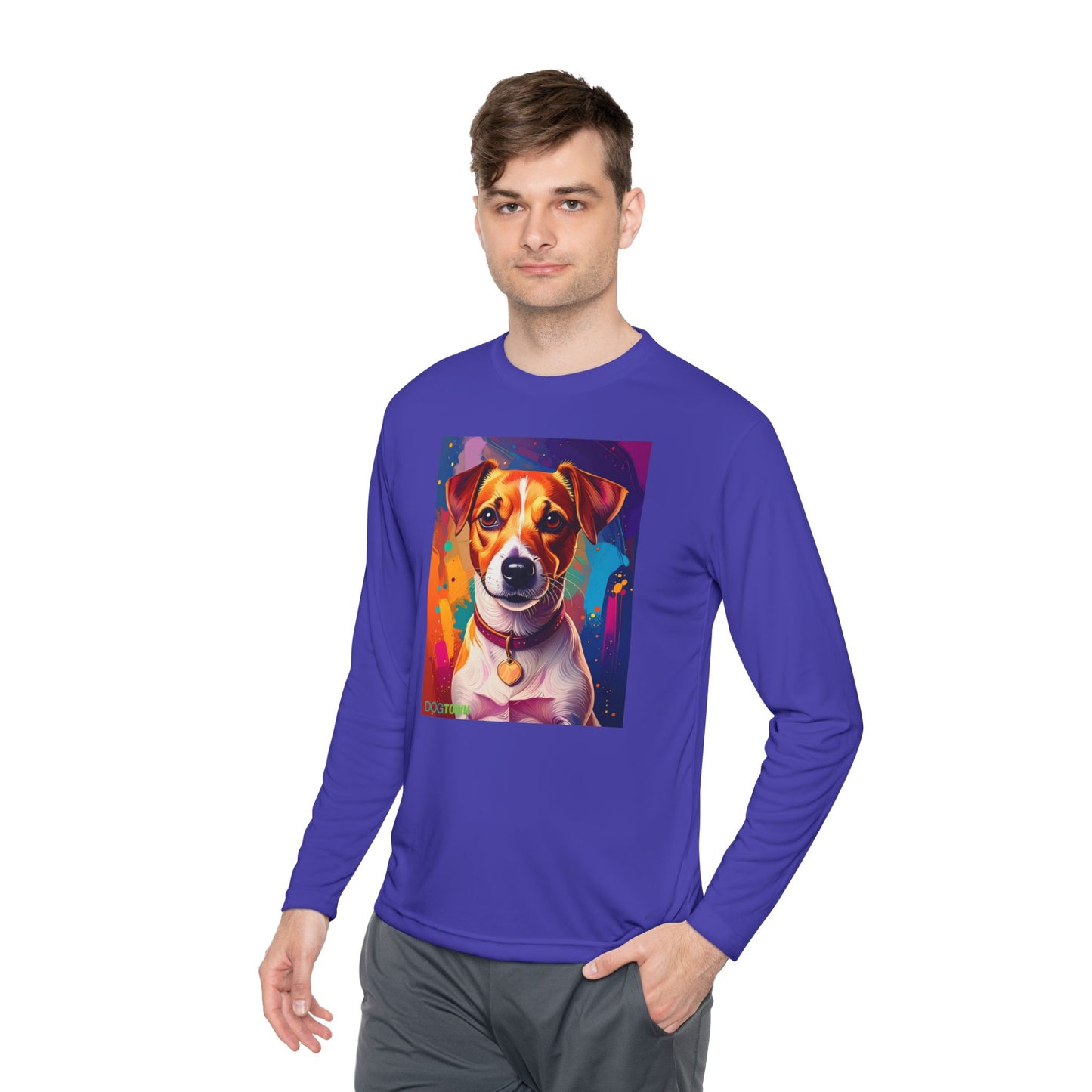 Pup Art Canvas Sport Long Sleeve Tee (Jack Russell Terrier)