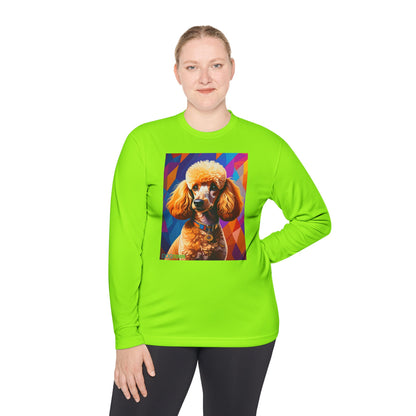 Pup Art Canvas Sport Long Sleeve Tee (Mini Poodle)