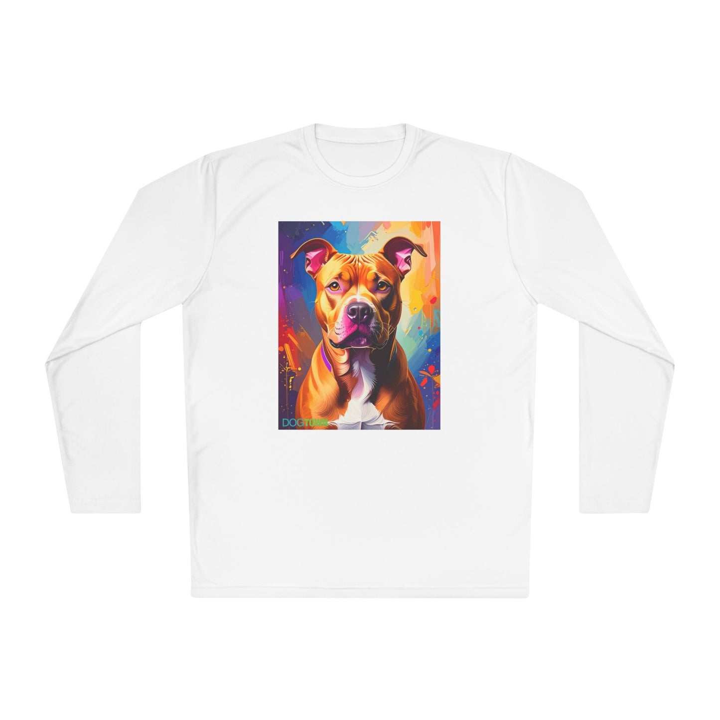 Pup Art Canvas Sport Long Sleeve Tee (Pit Bull)