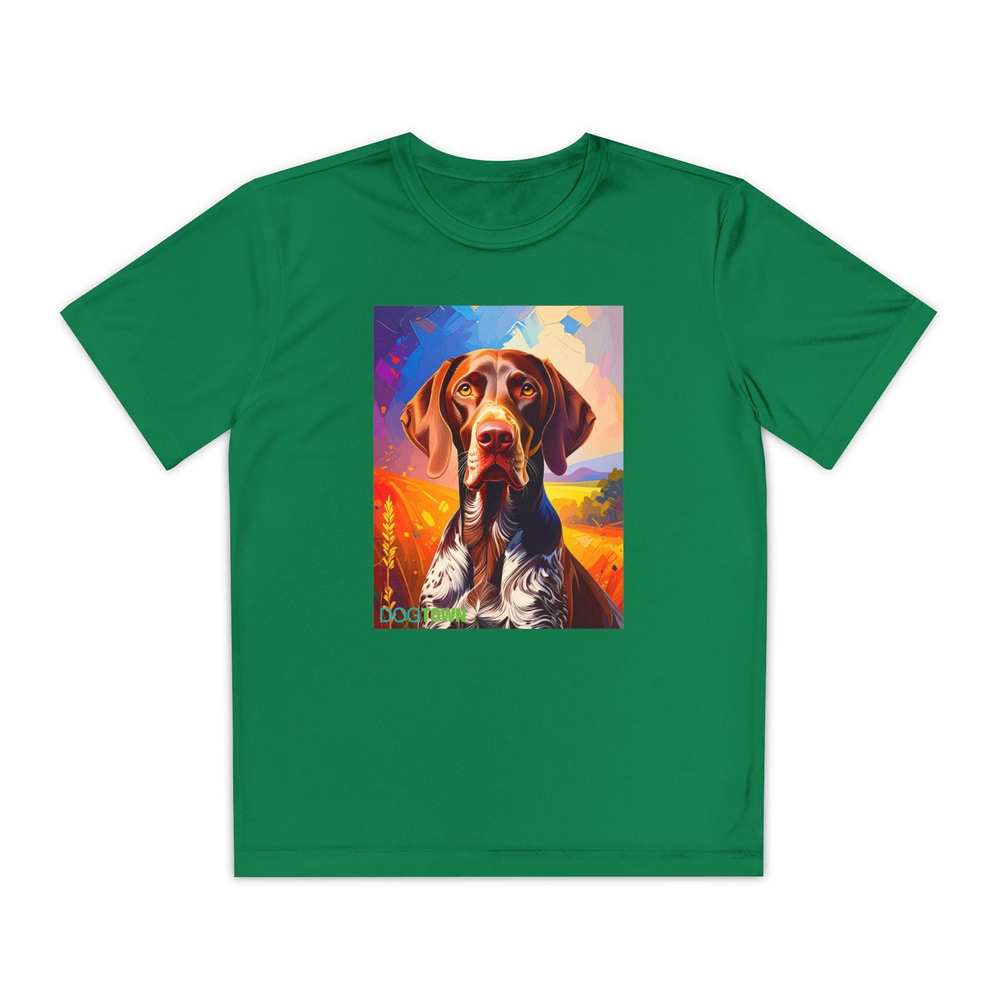 Pup Art Canvas - Kid's Sport Short Sleeve Tee (German Shorthaired Pointer)