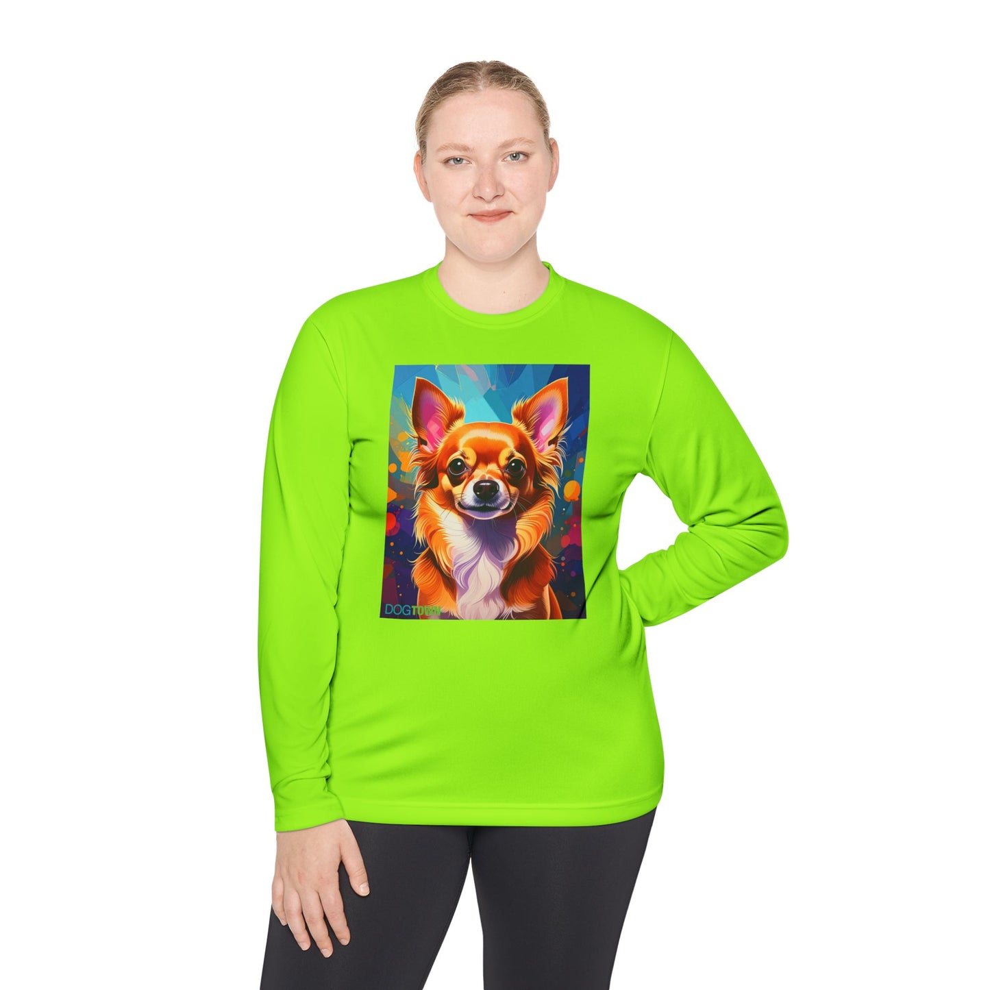 Pup Art Canvas Sport Long Sleeve Tee (Chihuahua)