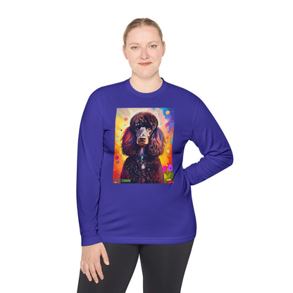 Pup Art Canvas Sport Long Sleeve Tee (Poodle Standard)