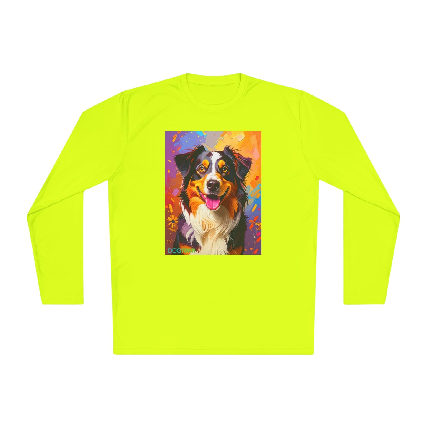 Pup Art Canvas Sport Long Sleeve Tee (Australian Shepherd)