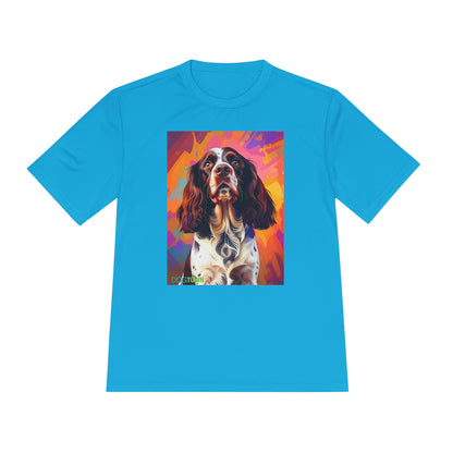 Pup Art Canvas Unisex Moisture Wicking Tee (English Springer Spaniel - 2)
