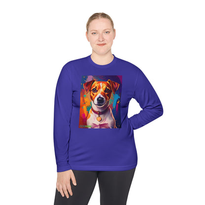 Pup Art Canvas Sport Long Sleeve Tee (Jack Russell Terrier)