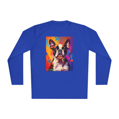 Pup Art Canvas Sport Long Sleeve Tee (Boston Terrier)
