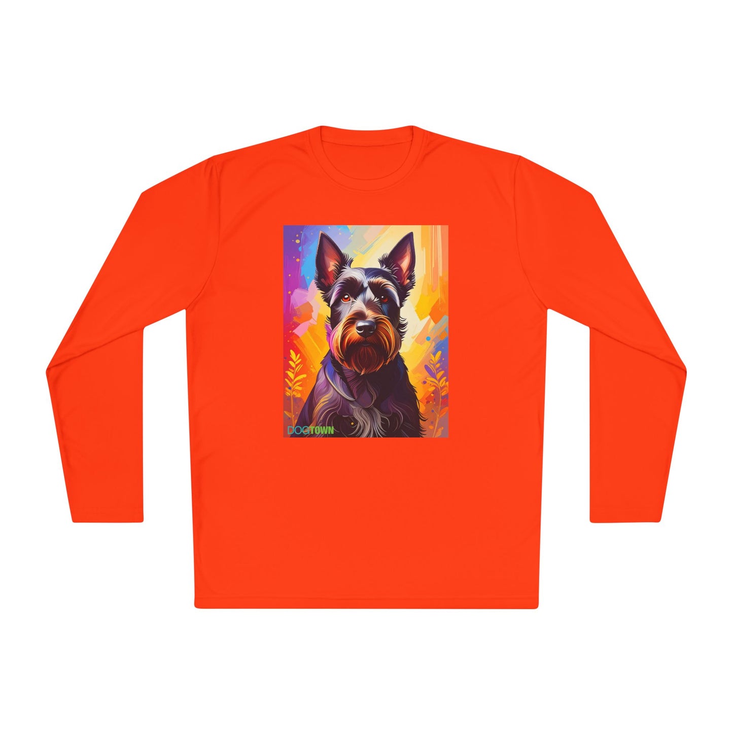 Pup Art Canvas Sport Long Sleeve Tee (Scottish Terrier)