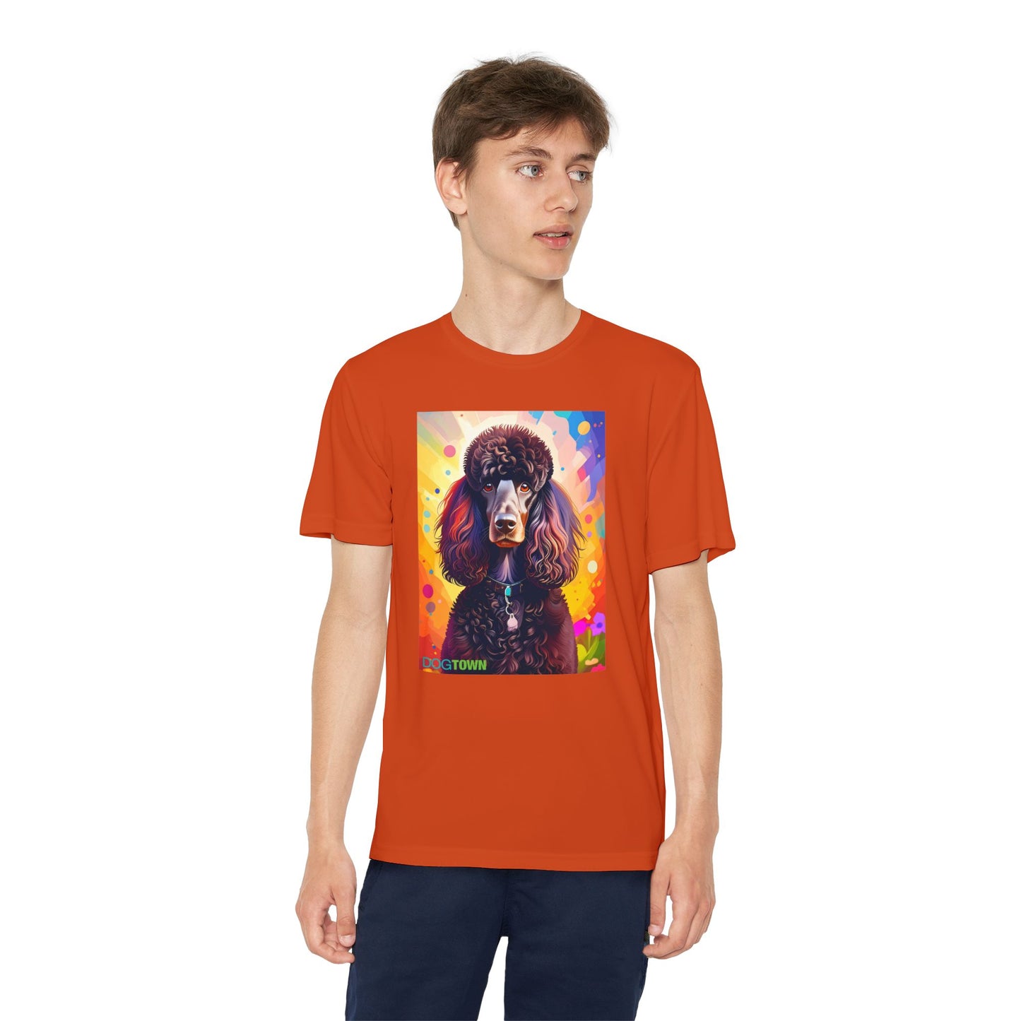 Pup Art Canvas - Kid's Sport Short Sleeve Tee (Standard Poodle)