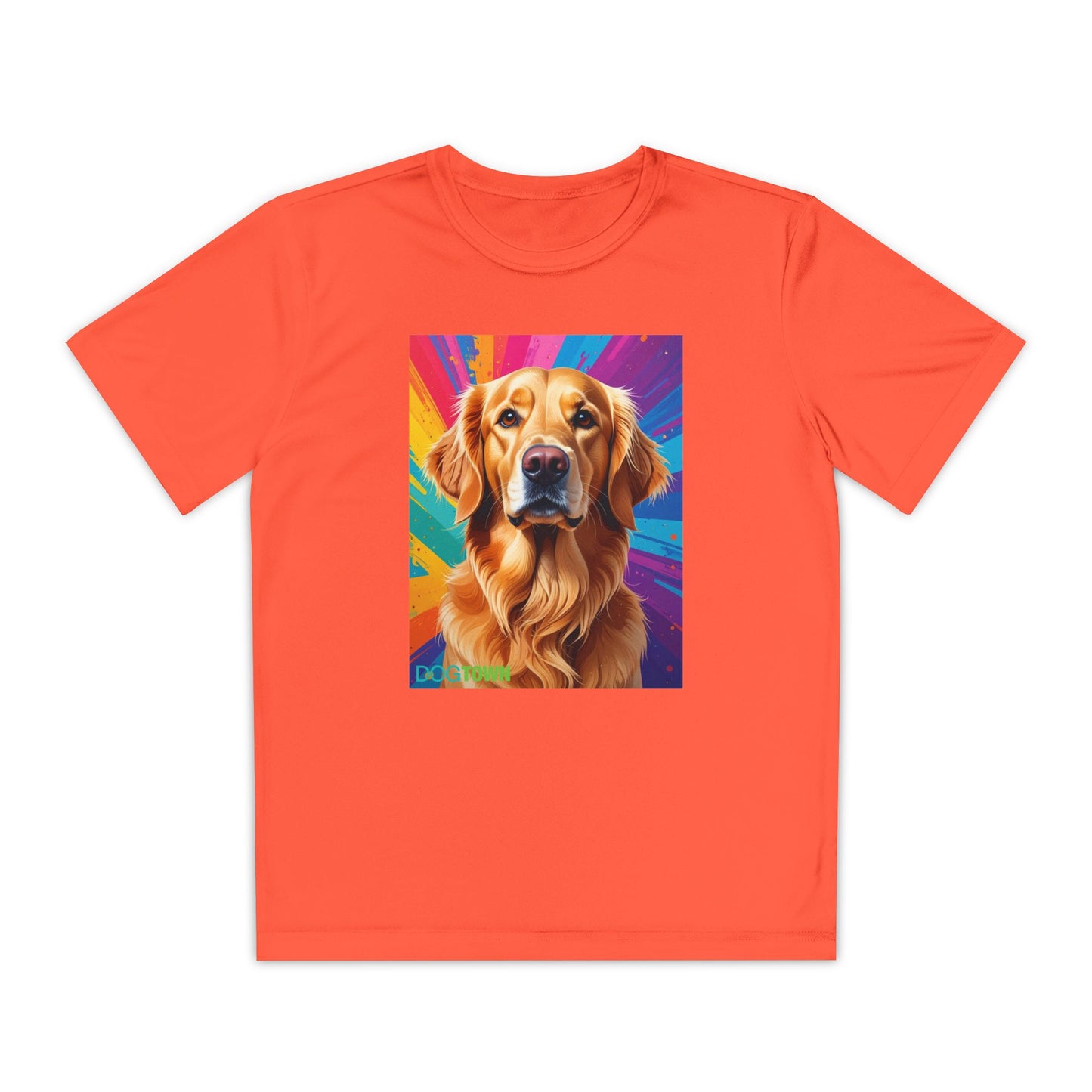 Pup Art Canvas - Kid's Sport Short Sleeve Tee (Golden Retriever)