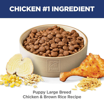 Hills Large Breed Dry Puppy Food Chicken & Brown Rice, 15.5 Lb. Bag
