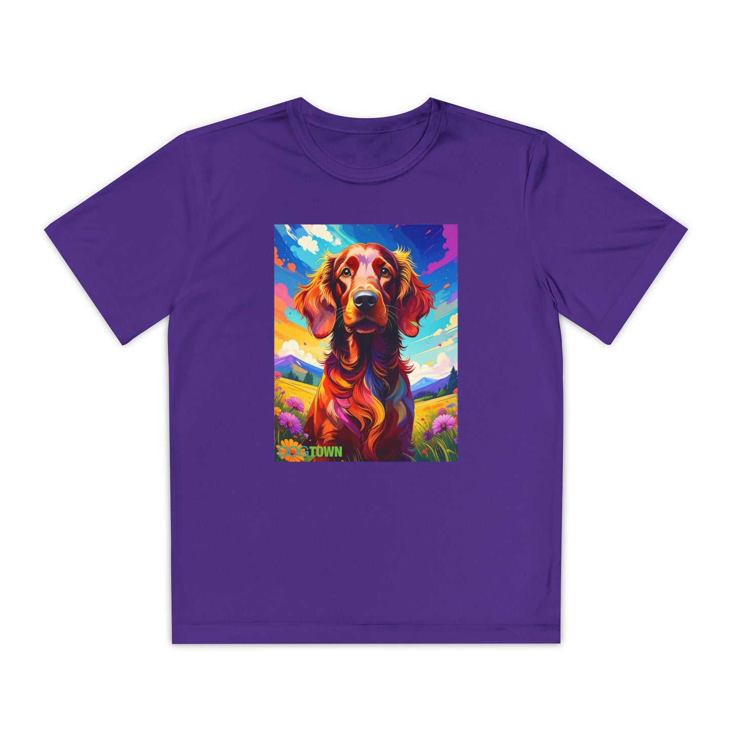 Pup Art Canvas - Kid's Sport Short Sleeve Tee (Irish Setter)