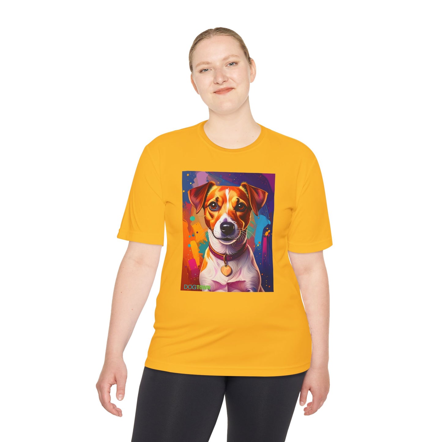 Pup Art Canvas Unisex Moisture Wicking Tee (Jack Russell Terrier)