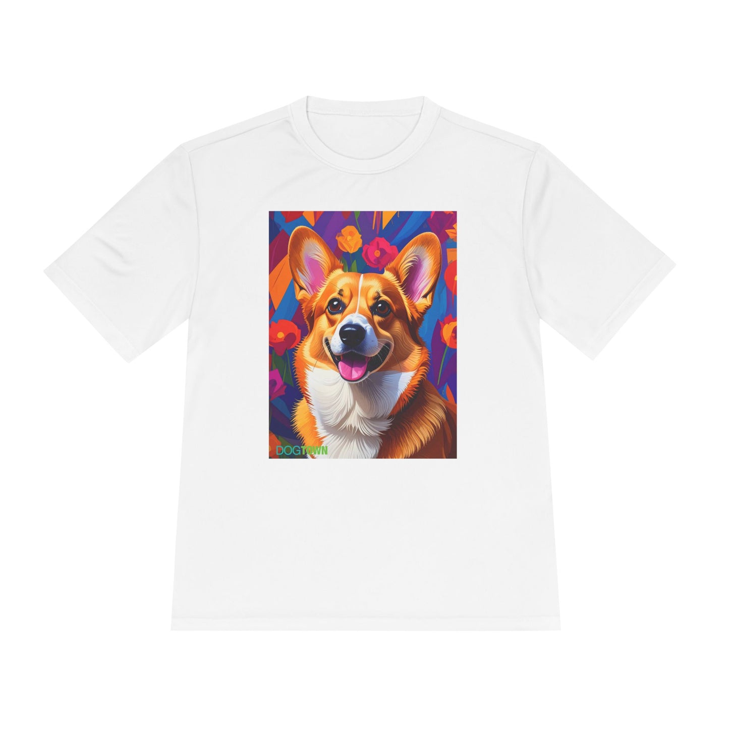 Pup Art Canvas Unisex Moisture Wicking Tee (Corgi)