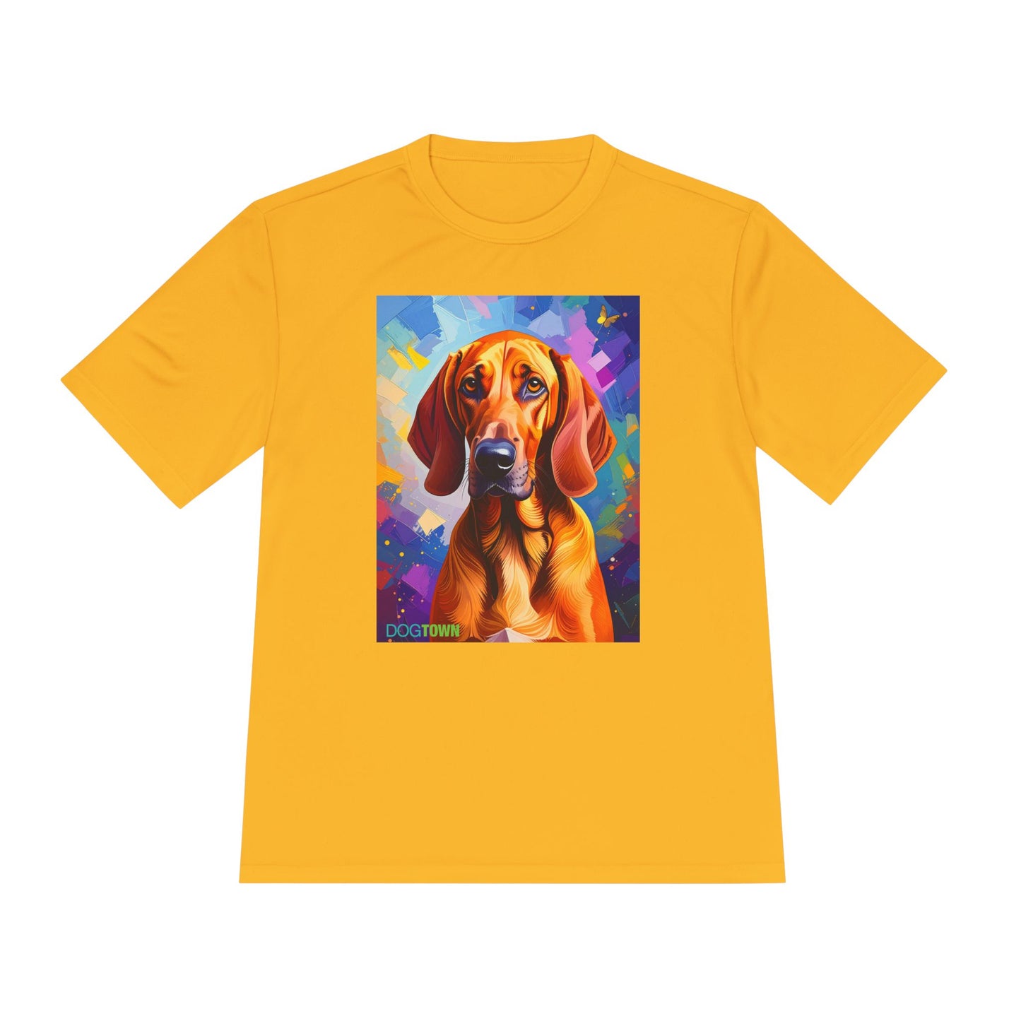 Pup Art Canvas Unisex Moisture Wicking Tee (Redbone Coonhound)