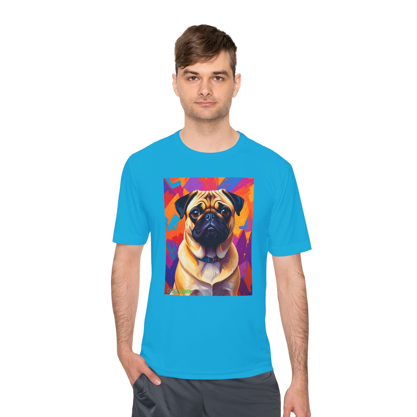 Pup Art Canvas Unisex Moisture Wicking Tee (Pug)