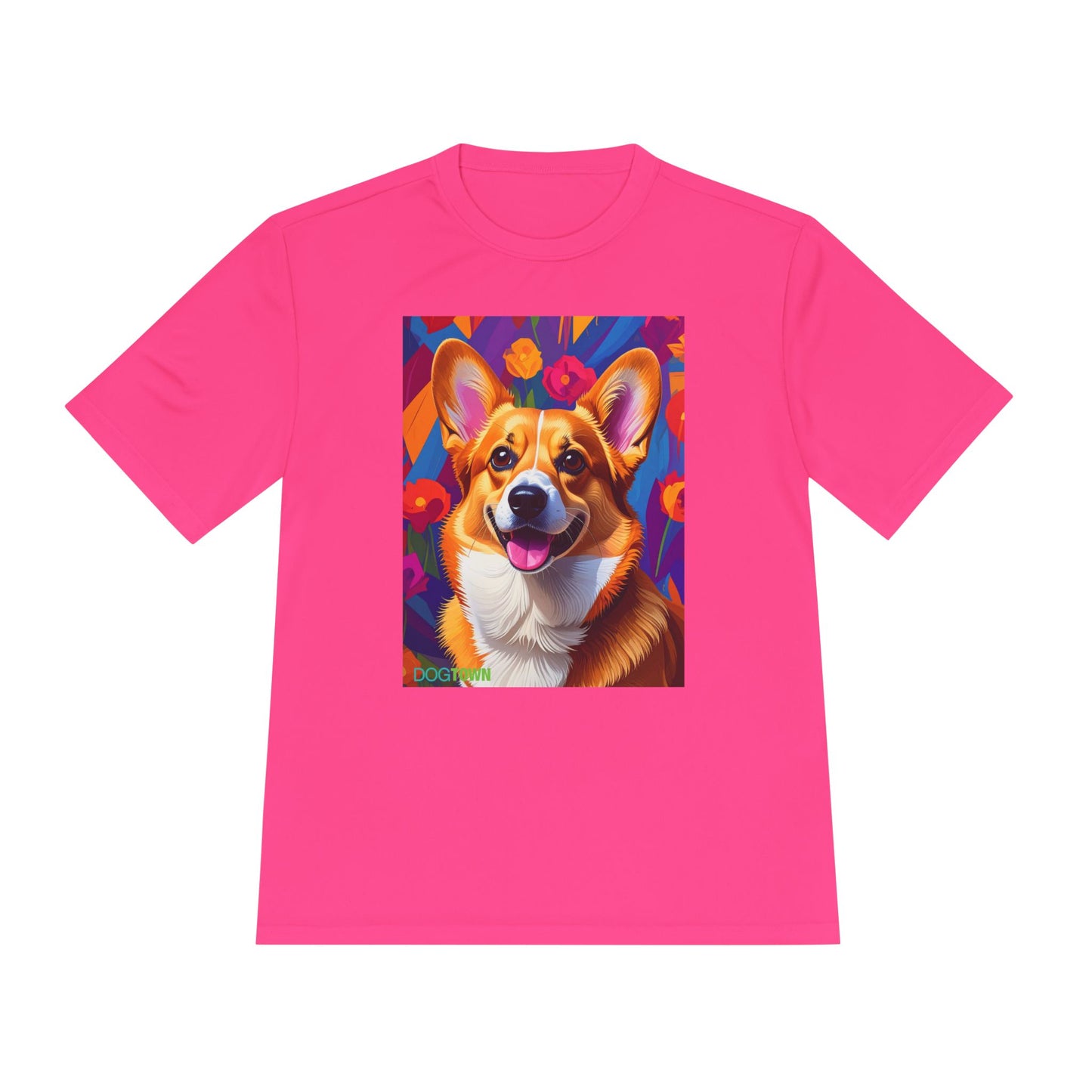 Pup Art Canvas Unisex Moisture Wicking Tee (Corgi)