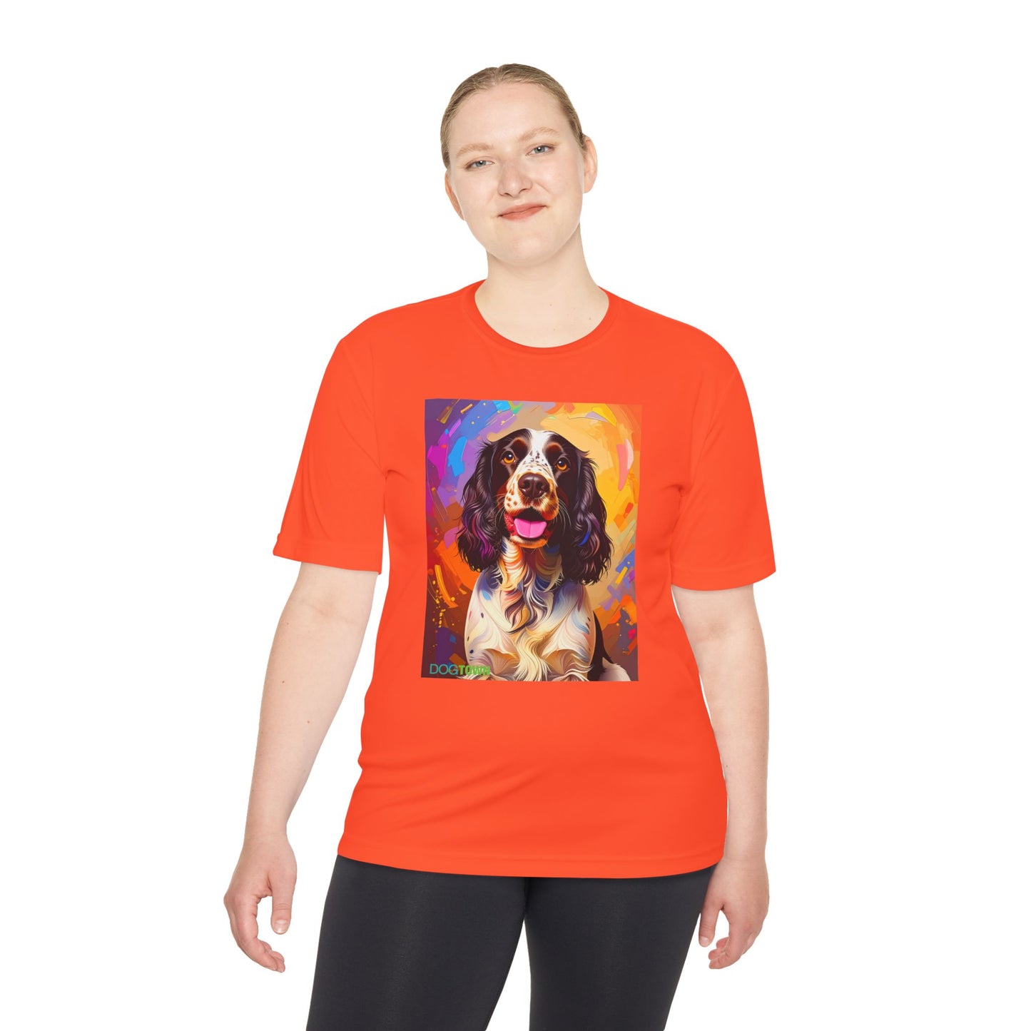 Pup Art Canvas Unisex Moisture Wicking Tee (English Springer Spaniel - 3)