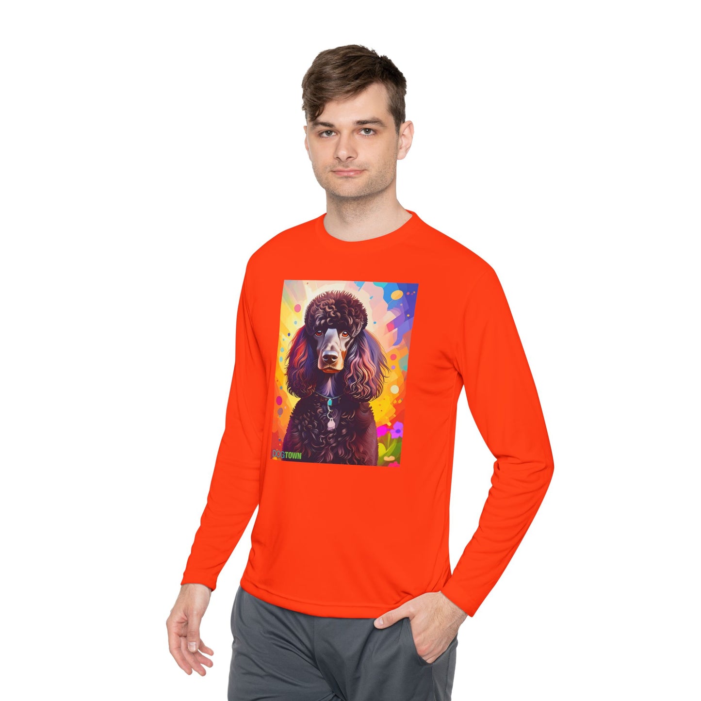 Pup Art Canvas Sport Long Sleeve Tee (Poodle Standard)