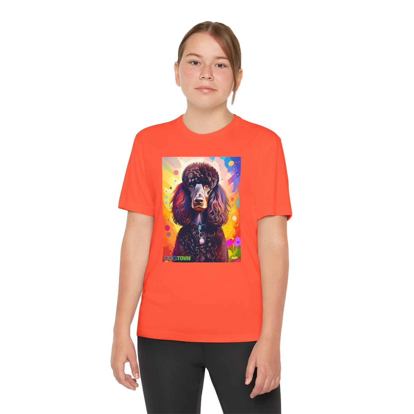 Pup Art Canvas - Kid's Sport Short Sleeve Tee (Standard Poodle)