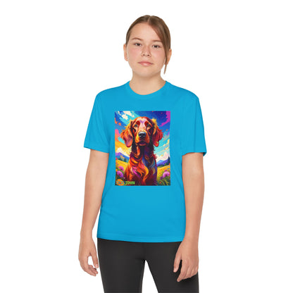 Pup Art Canvas - Kid's Sport Short Sleeve Tee (Irish Setter)