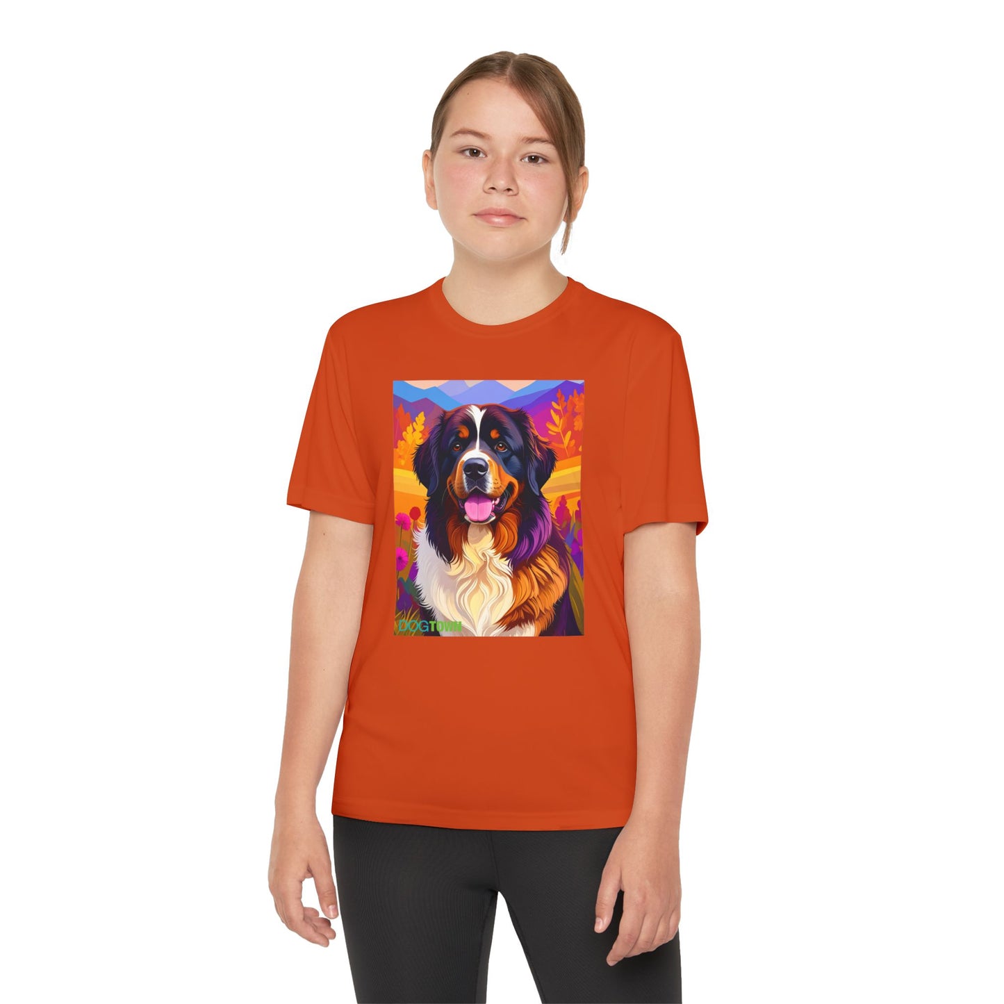 Pup Art Canvas - Kid's Sport Short Sleeve Tee (Bernese Mountain Dog)