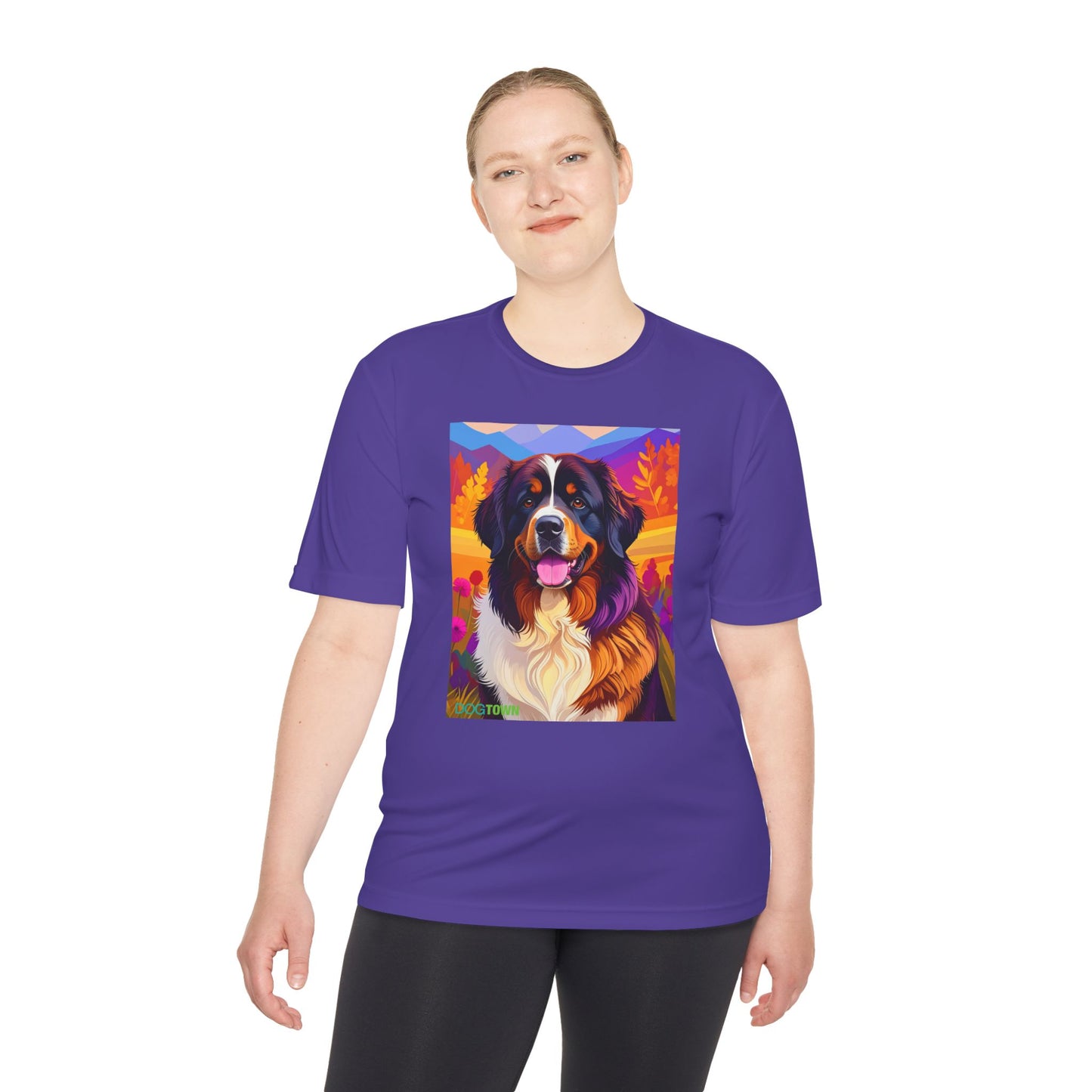 Pup Art Canvas Unisex Moisture Wicking Tee (Bernese Mountain Dog)