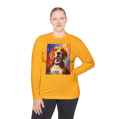 Pup Art Canvas Sport Long Sleeve Tee (Beagle)