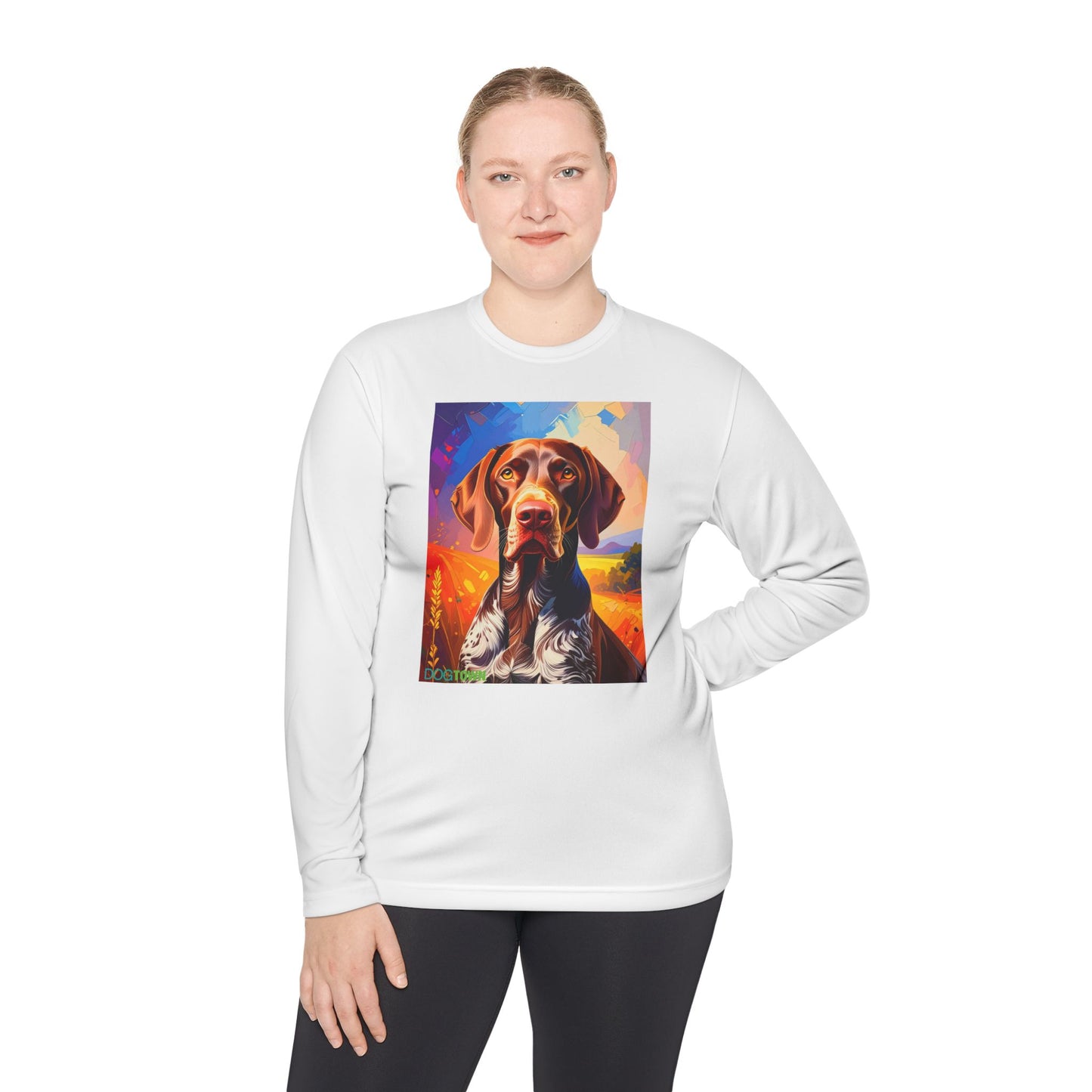 Pup Art Canvas Sport Long Sleeve Tee (German Shorthaired Pointer)