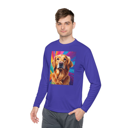 Pup Art Canvas Sport Long Sleeve Tee (Golden Retriever)