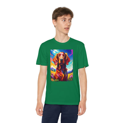 Pup Art Canvas - Kid's Sport Short Sleeve Tee (Irish Setter)