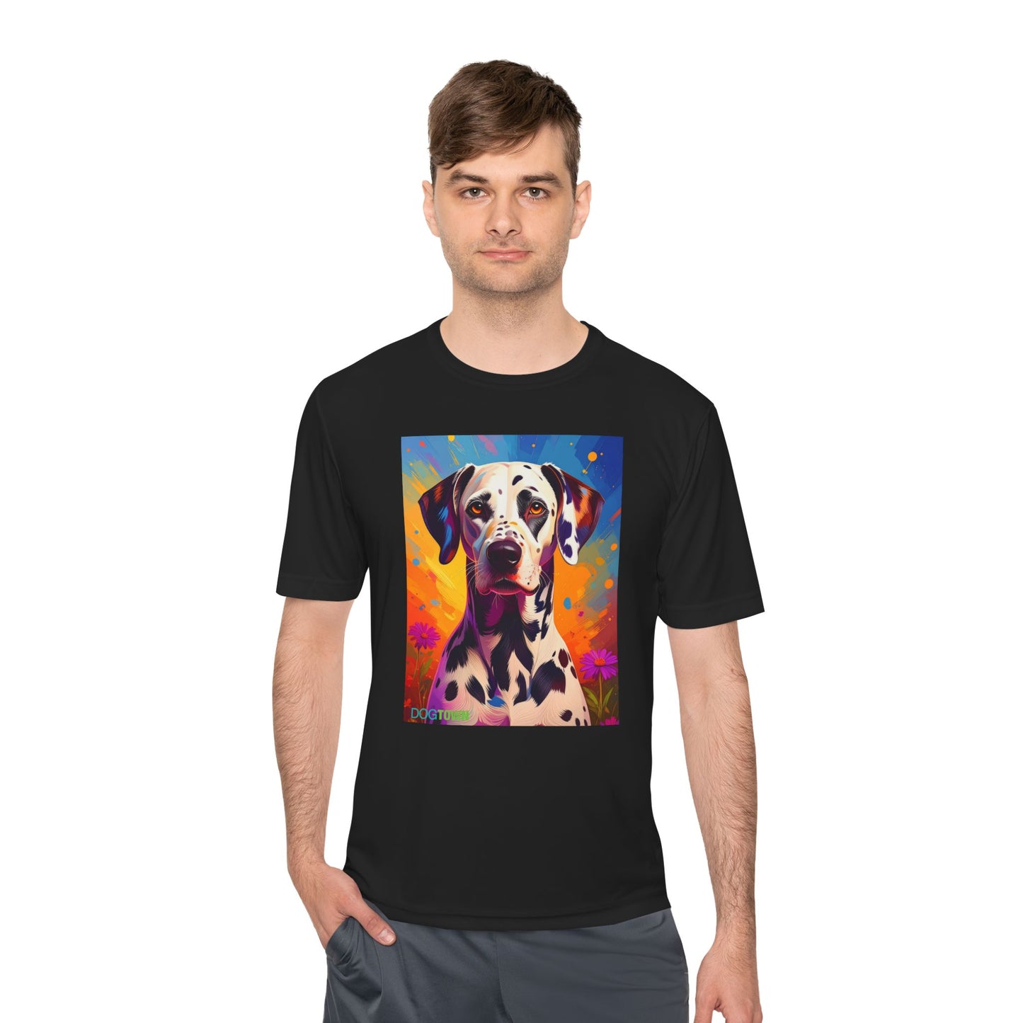 Pup Art Canvas Unisex Moisture Wicking Tee (Dalmation)