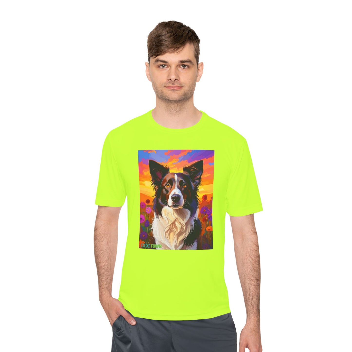 Pup Art Canvas Unisex Moisture Wicking Tee (Border Collie)