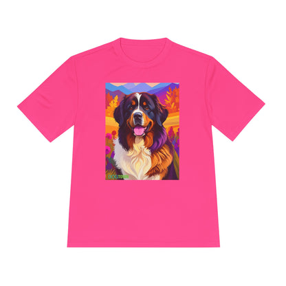 Pup Art Canvas Unisex Moisture Wicking Tee (Bernese Mountain Dog)