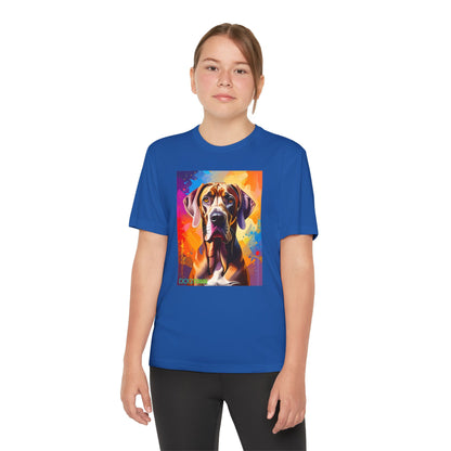 Pup Art Canvas - Kid's Sport Short Sleeve Tee (Great Dane)