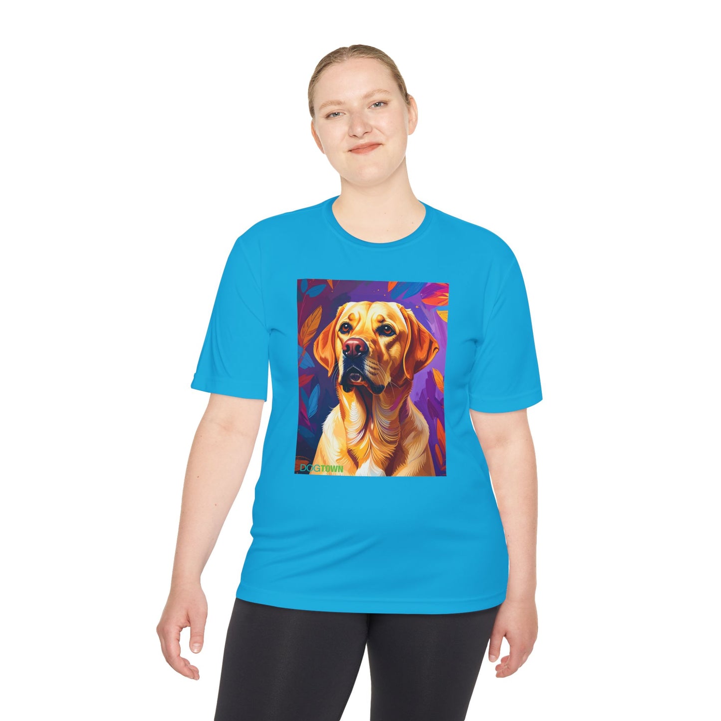 Pup Art Canvas Unisex Moisture Wicking Tee (Yellow Lab)